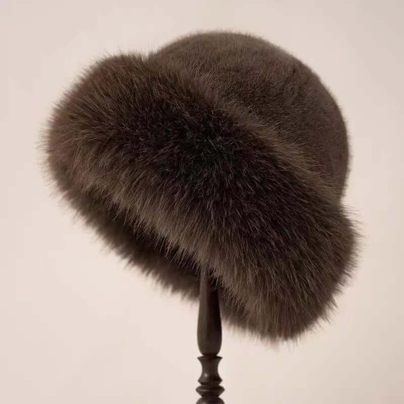 Edle luxuriöse Pelz-Wintermütze für Damen