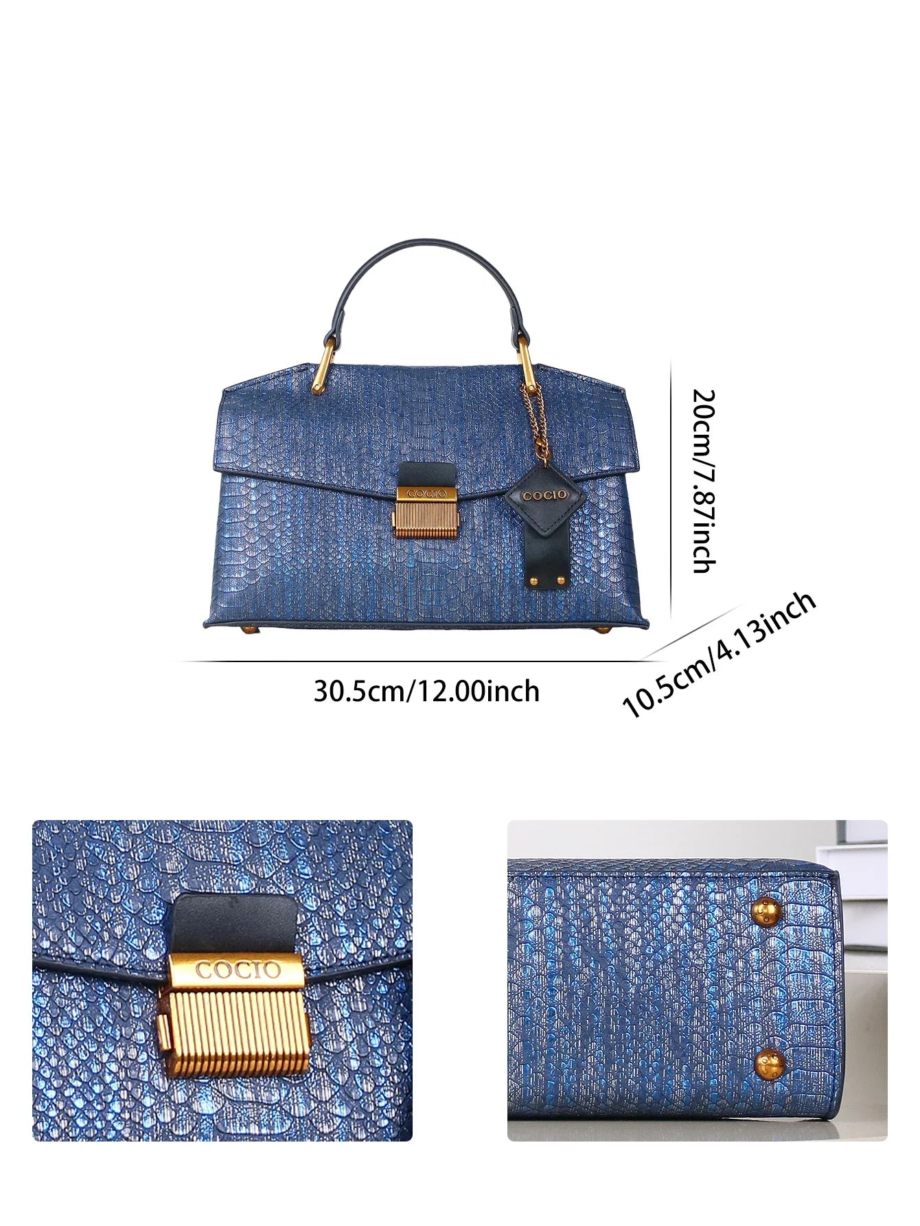 Cocio - Tasche mit geprägtem Schlangenmuster