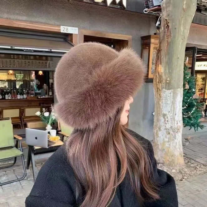 Edle luxuriöse Pelz-Wintermütze für Damen