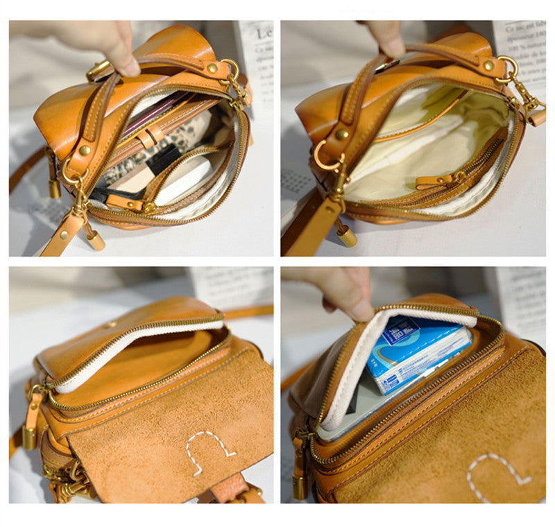 Bessie - Sac À Main De Luxe En Cuir Naturel - Beryleo