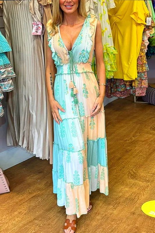 Robe longue multicolore à imprimé bohémien vintage - Chloé® Paris