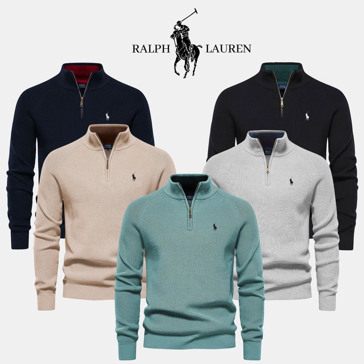 R&amp;L Pullover mit Reißverschluss am Kragen