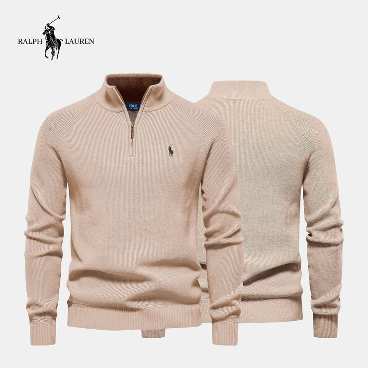 R&amp;L Pullover mit Reißverschluss am Kragen