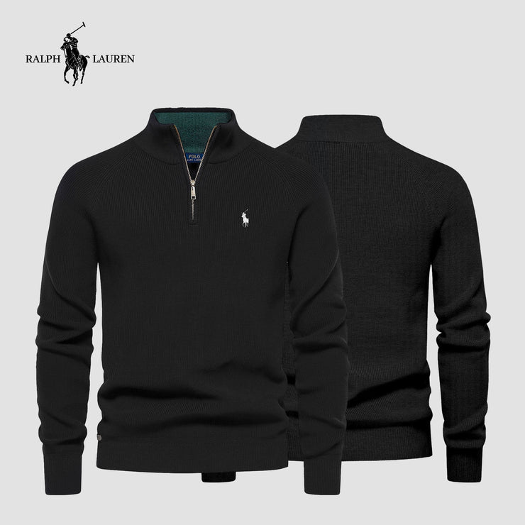 R&amp;L Pullover mit Reißverschluss am Kragen