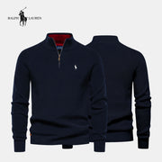 R&amp;L Pullover mit Reißverschluss am Kragen