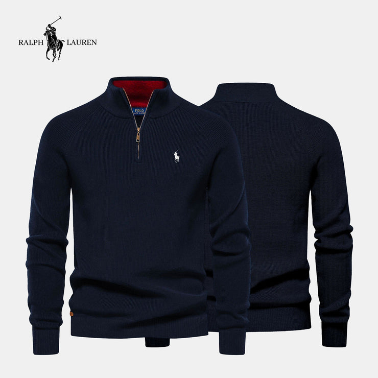 R&amp;L Pullover mit Reißverschluss am Kragen