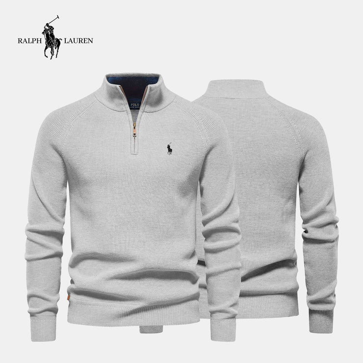 R&amp;L Pullover mit Reißverschluss am Kragen