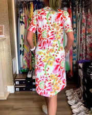 Robe À Manches Courtes Avec Imprimé Florale - Juli Atelier