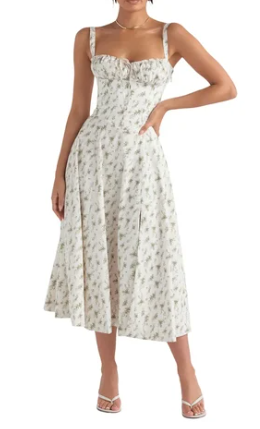 Robe bustier florale à taille moyenne - Chloé® Paris