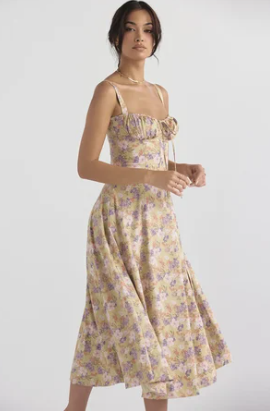 Robe bustier florale à taille moyenne - Chloé® Paris