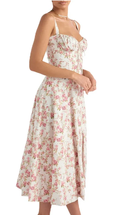 Robe bustier florale à taille moyenne - Chloé® Paris