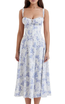 Robe bustier florale à taille moyenne - Chloé® Paris