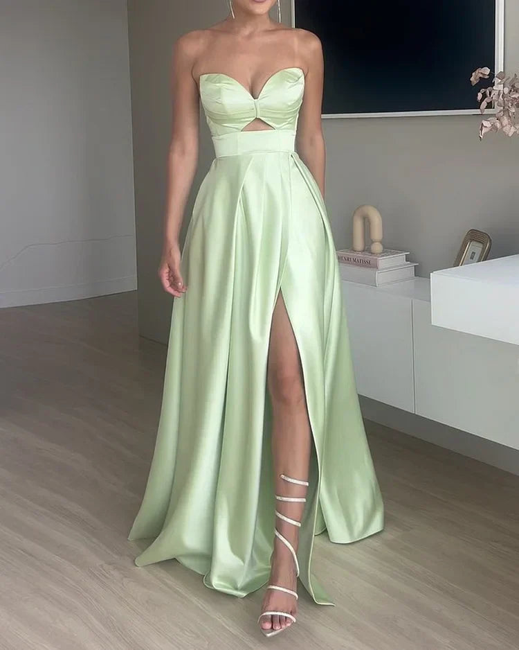 Robe creuse unie avec bretelles spaghetti sans manches - Chloé® Paris