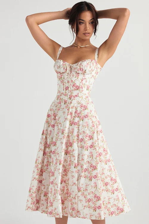 ROBE DE SOLEIL BUSTIER IMPRIMÉE CARMEN - Chloé® Paris