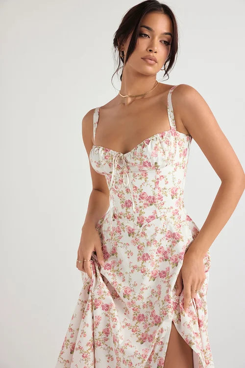 ROBE DE SOLEIL BUSTIER IMPRIMÉE CARMEN - Chloé® Paris