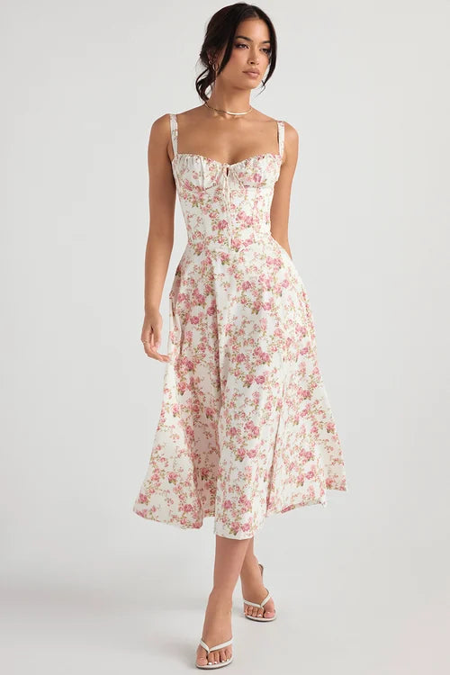 ROBE DE SOLEIL BUSTIER IMPRIMÉE CARMEN - Chloé® Paris