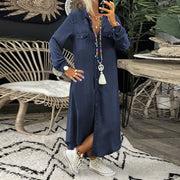 Robe en denim unie pour femmes - Enfargad