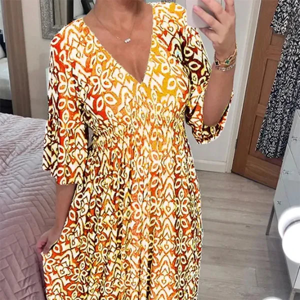 Robe fleurie avec décolleté en V - Chloé® Paris