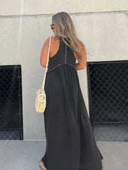 Robe Longue Maxi Suelto Décontractée Simple Con Ouverture - Chloé® Paris