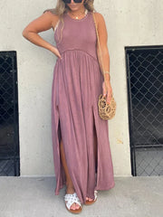 Robe Longue Maxi Suelto Décontractée Simple Con Ouverture - Chloé® Paris