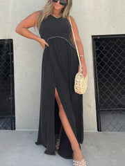 Robe Longue Maxi Suelto Décontractée Simple Con Ouverture - Chloé® Paris