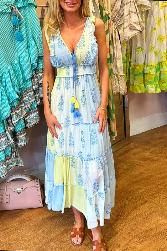 Robe longue multicolore à imprimé bohémien vintage - Chloé® Paris