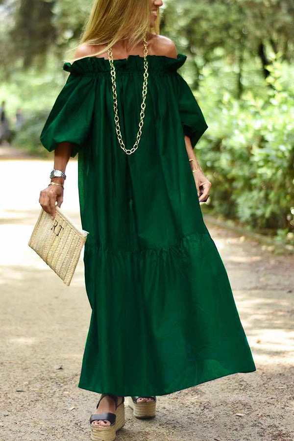 ROBE MAXI AMPLE À MANCHES BOUFFANTES UNDER THE BOARDWALK - Chloé® Paris