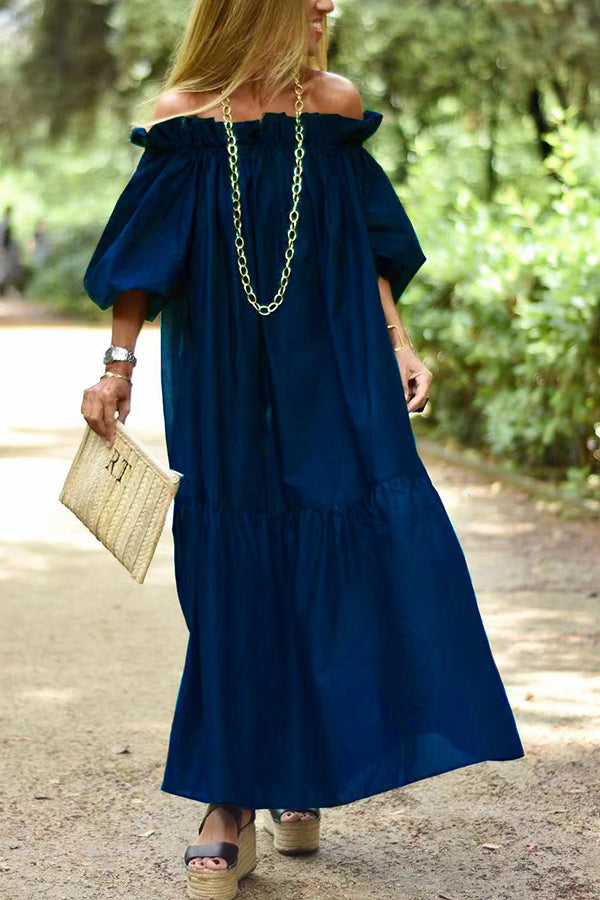 ROBE MAXI AMPLE À MANCHES BOUFFANTES UNDER THE BOARDWALK - Chloé® Paris