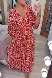 Robe Maxi Cache-Cœur Bohème Décontractée à Col en V et Imprimé - Chloé® Paris