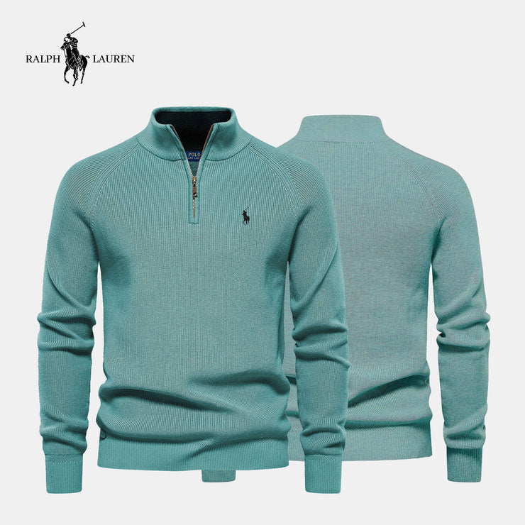 R&amp;L Pullover mit Reißverschluss am Kragen