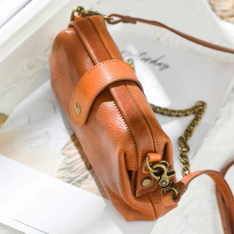 Vanity Bag - Vintage sac en cuir véritable - Beryleo