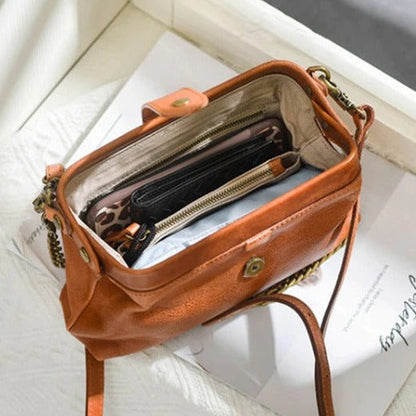 Vanity Bag - Vintage sac en cuir véritable - Beryleo