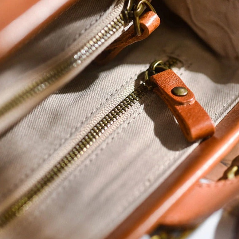 Vanity Bag - Vintage sac en cuir véritable - Beryleo