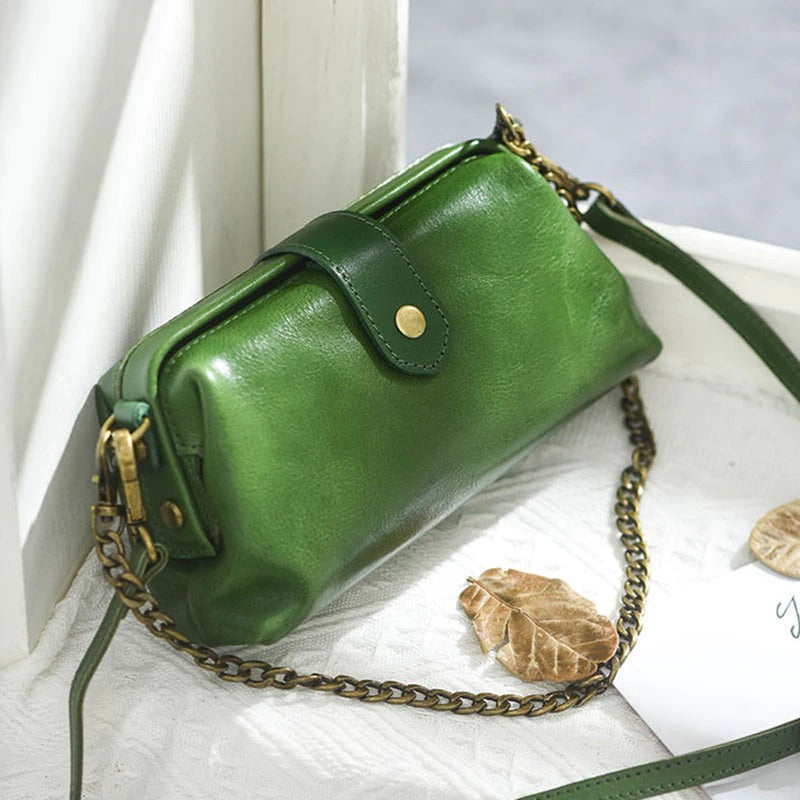 Vanity Bag - Vintage sac en cuir véritable - Beryleo